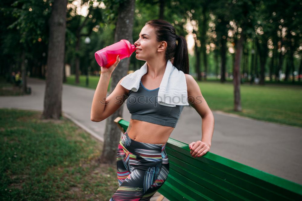 Similar – Image, Stock Photo Fit woman runner checking smartwatch outdoors