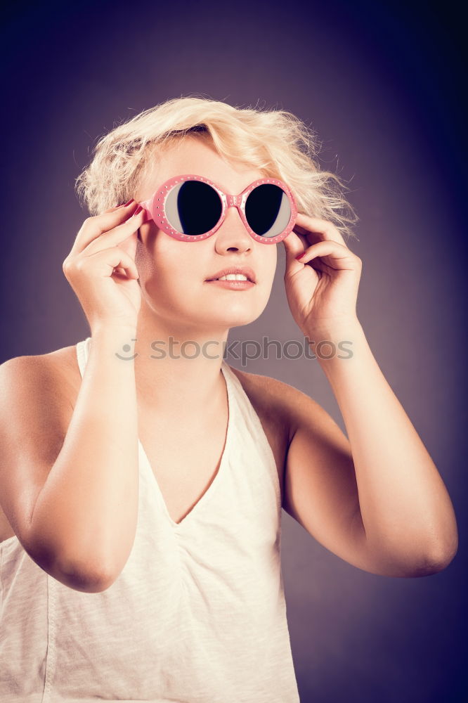 Similar – Cute little girl smiling with sunglasses