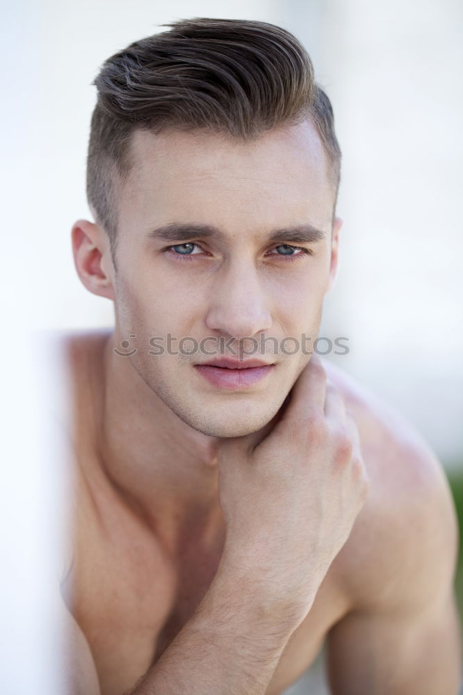 Similar – Image, Stock Photo Young man with red flowers