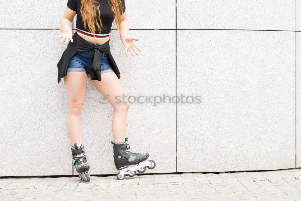 Similar – Image, Stock Photo young skater woman in the street