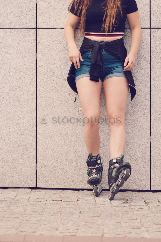 Image, Stock Photo Crop woman with pile of popcorn