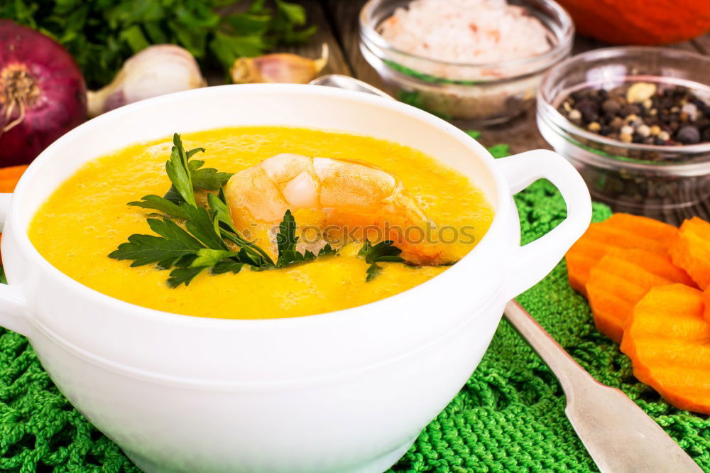 Similar – Image, Stock Photo Pumpkin soup puree