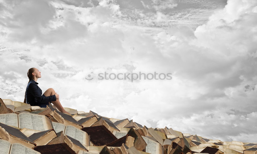 Similar – analogue portrait of a young woman standing barefoot in a glass greenhouse