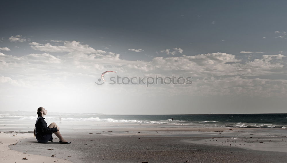 Similar – Image, Stock Photo angels Freedom Beach Ocean