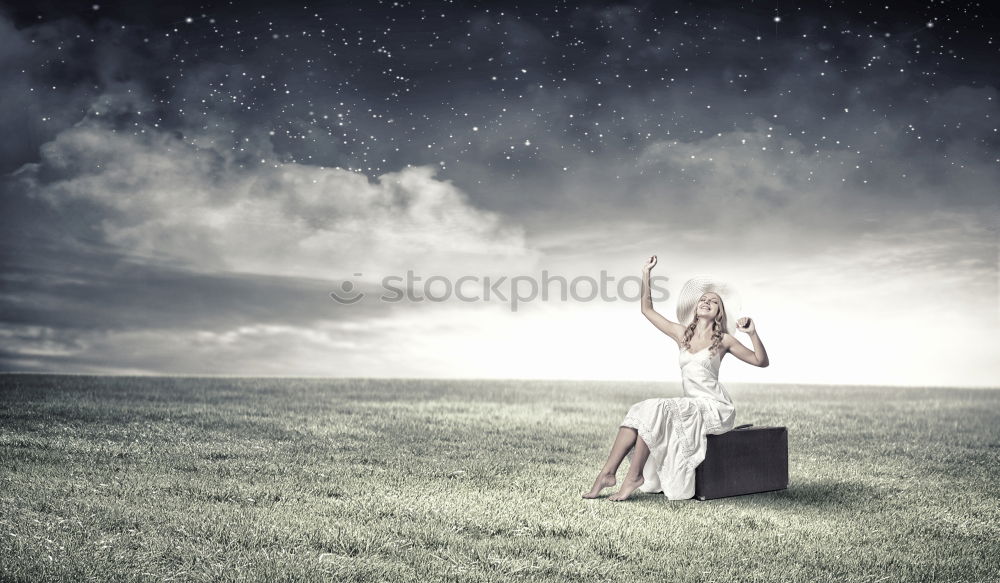 Similar – Image, Stock Photo IN MIND Wind Gale Woman