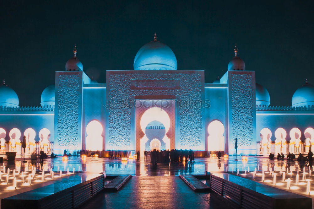 Similar – Sheikh Zayid Mosque in the evening