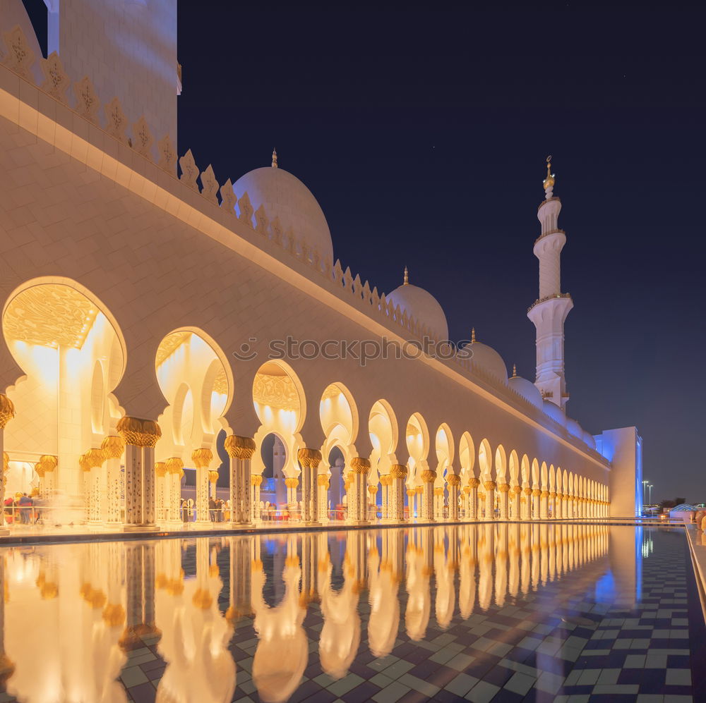 Similar – Sheikh Zayid Mosque in the evening