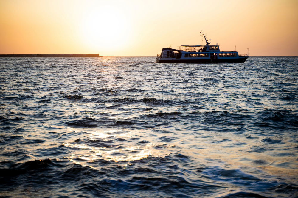 Similar – Image, Stock Photo Boats anchoring at jetty in Croatia at sunset