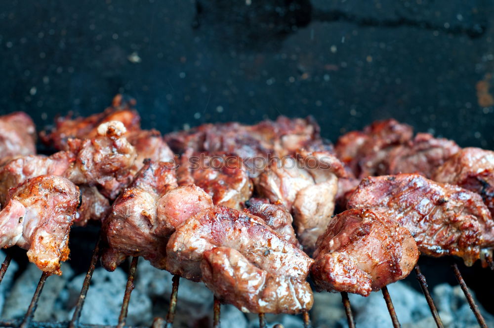 Similar – Image, Stock Photo Juicy steaks on the charcoal grill