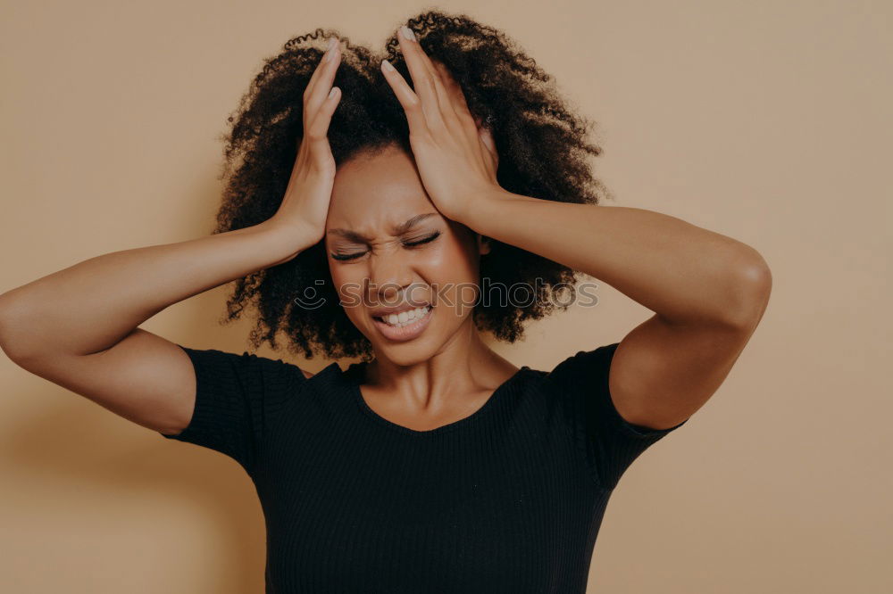 Similar – Ethnic woman making faces