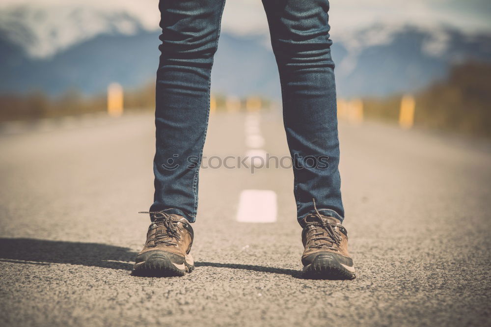 Similar – Image, Stock Photo Long shadows of pedestrians between tram tracks
