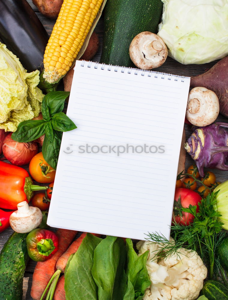 Similar – Fresh vegetables around a white table