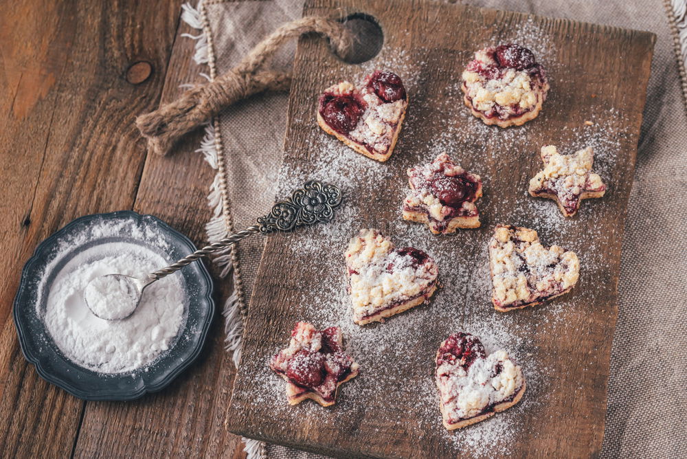 Similar – Image, Stock Photo Toast bread with wild strawberry jam. Retro,vintage filter