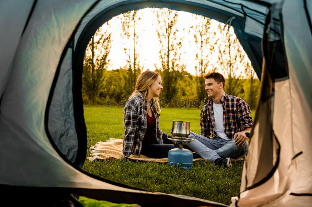 Image, Stock Photo Spending a vacation on camping