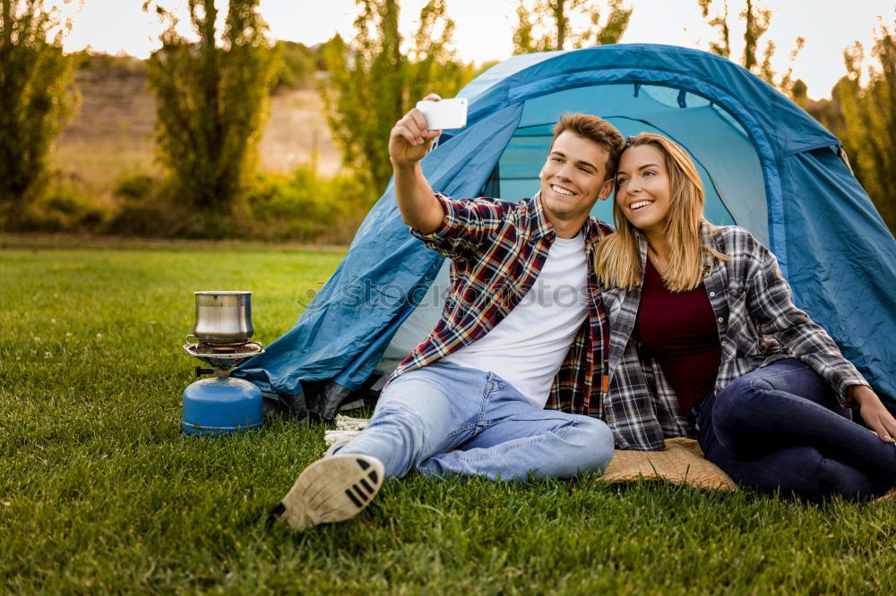 Similar – Image, Stock Photo Spending a vacation on camping