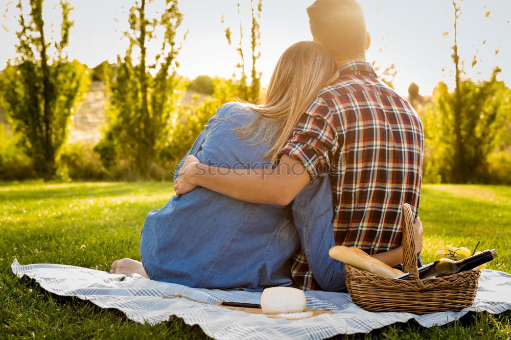 Similar – Image, Stock Photo A young couple in love kiss