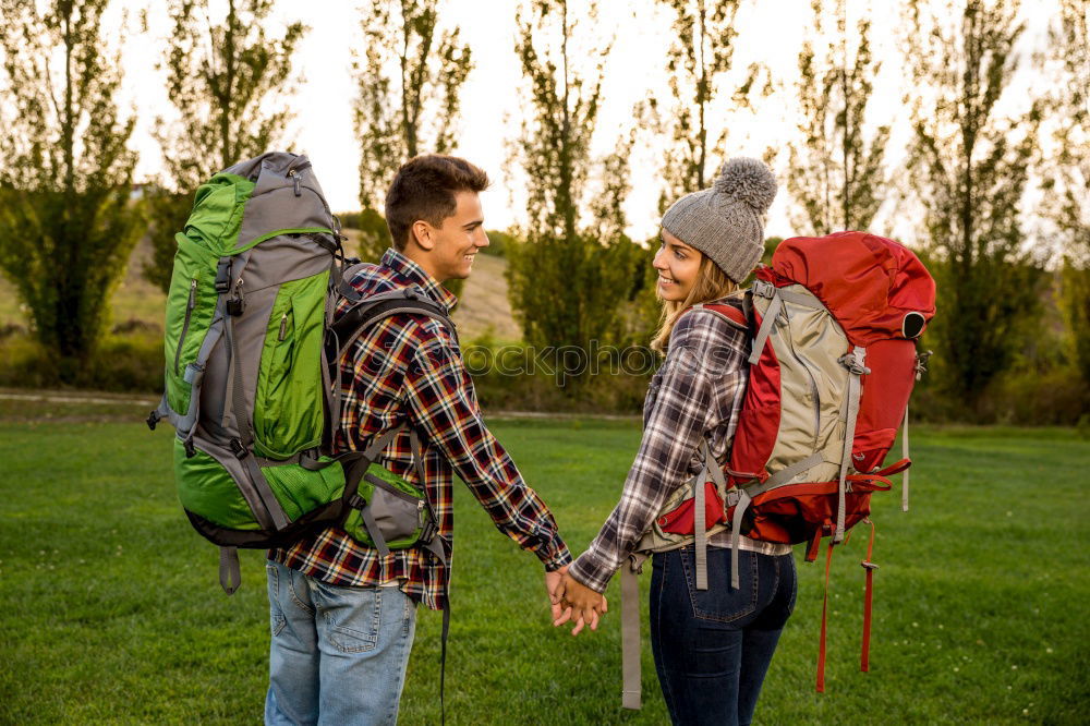 Similar – Image, Stock Photo Couple of young hugging and shouting