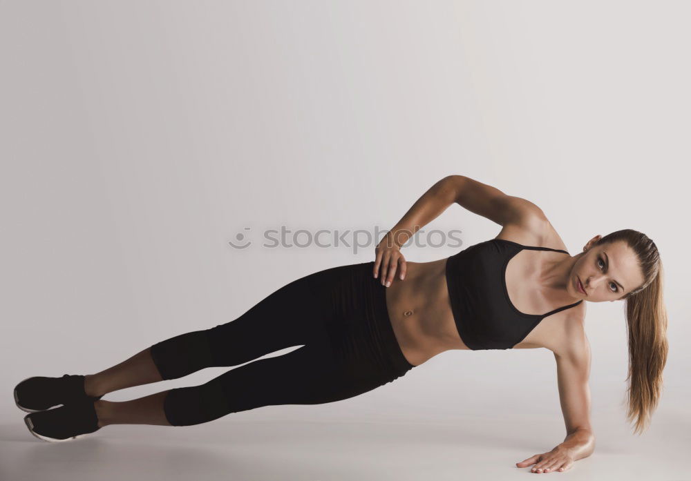 Similar – Image, Stock Photo young woman doing work out at home