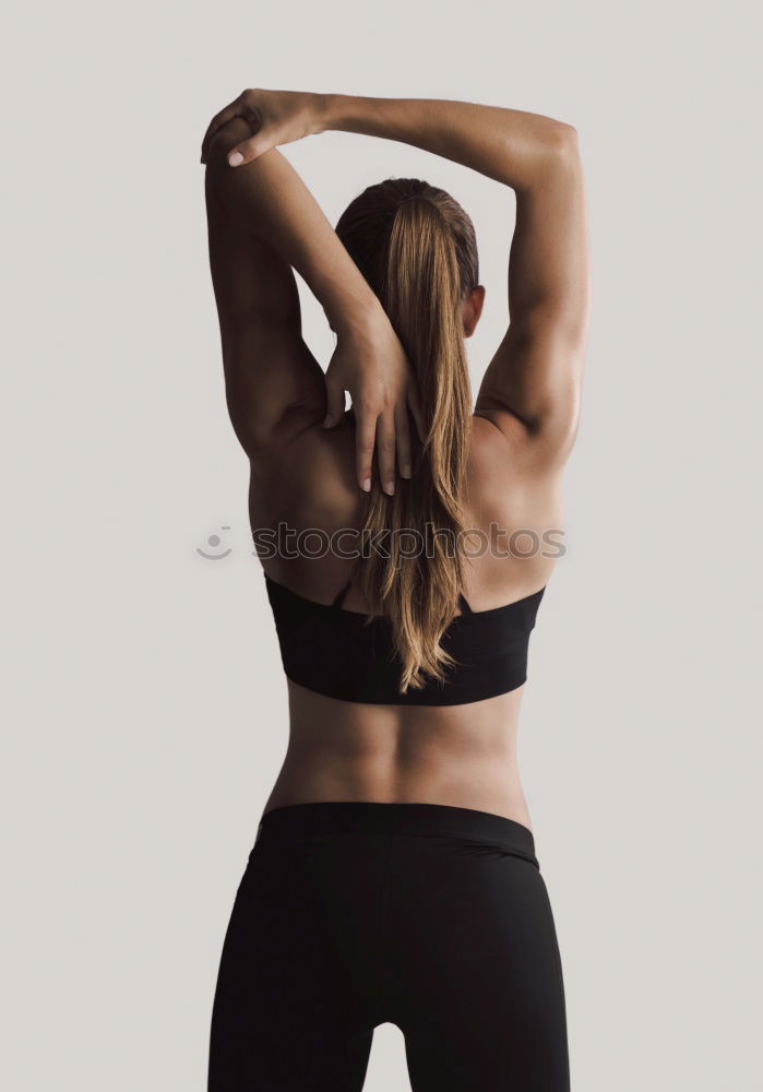 Similar – Image, Stock Photo young woman doing work out at home