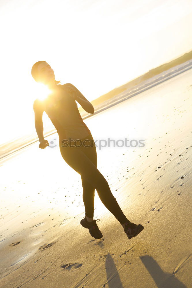 Similar – Young fitness woman runner running on city bridge.