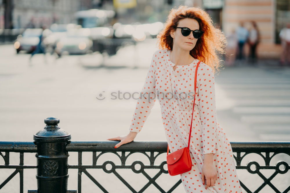 Similar – Image, Stock Photo Portrait of woman with sunglasses in street