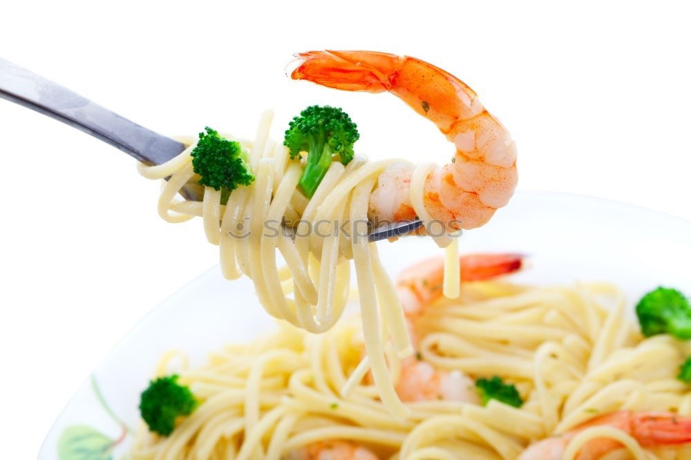 Similar – Image, Stock Photo chilli prawn linguine Food