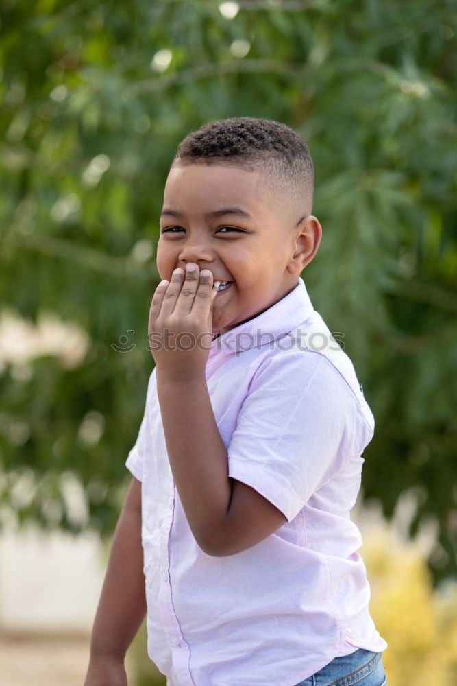 Similar – Image, Stock Photo Adorable latin child in the garden