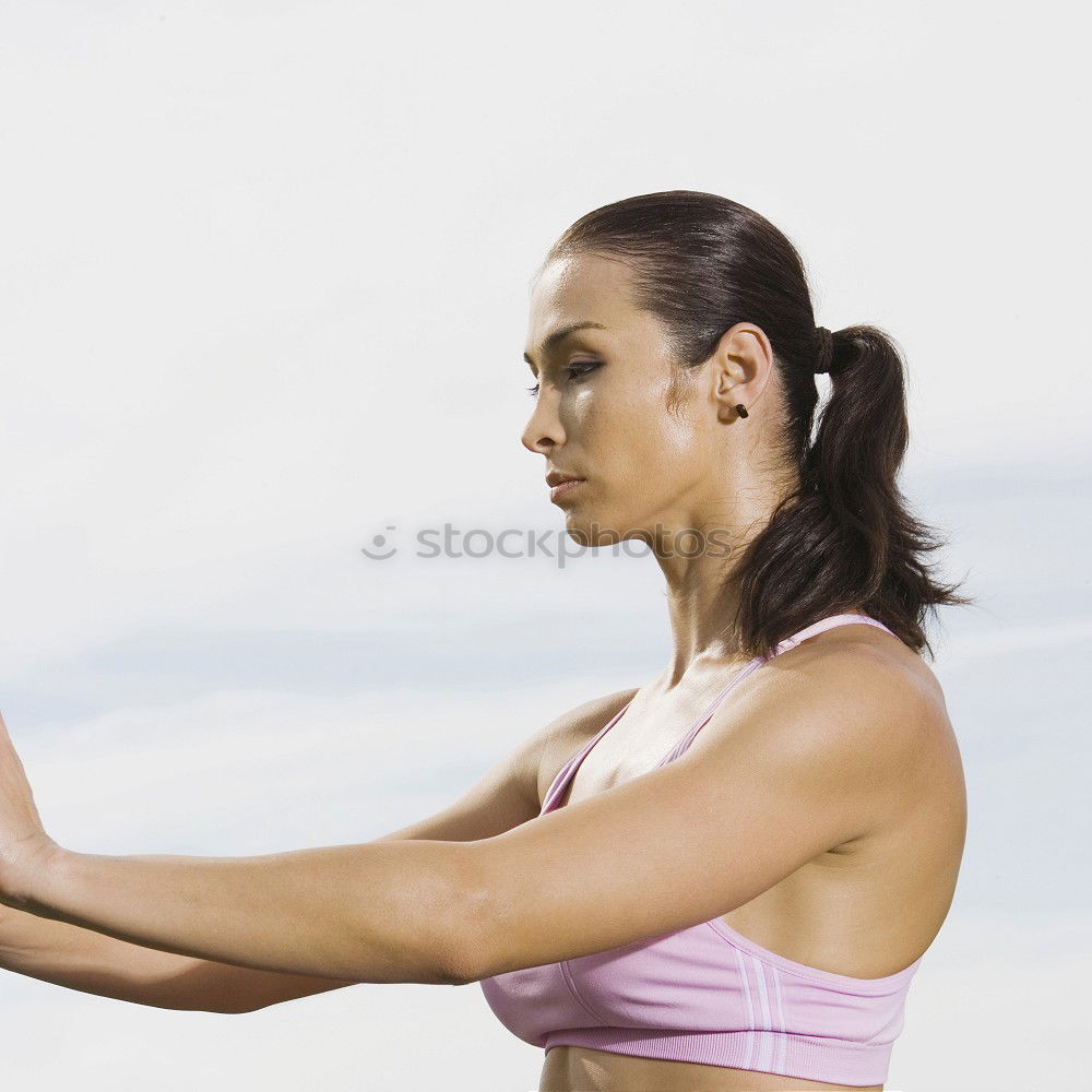 Similar – Black woman using smartwatch touching touchscreen