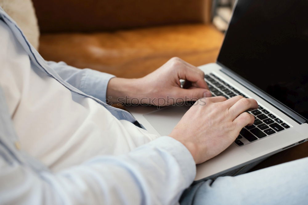 Similar – Close-up of women typing on keyboard on her laptop at home