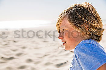 Similar – Image, Stock Photo Child on the beach in summer