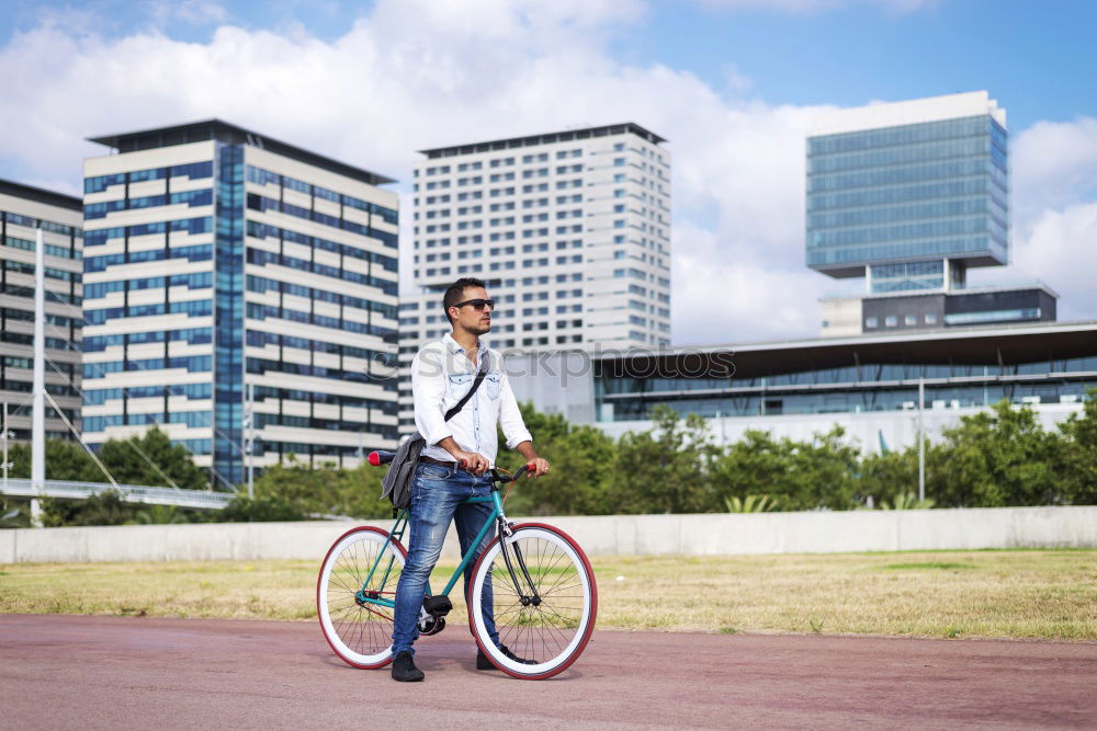 Similar – Image, Stock Photo Man on bicycle Fitness