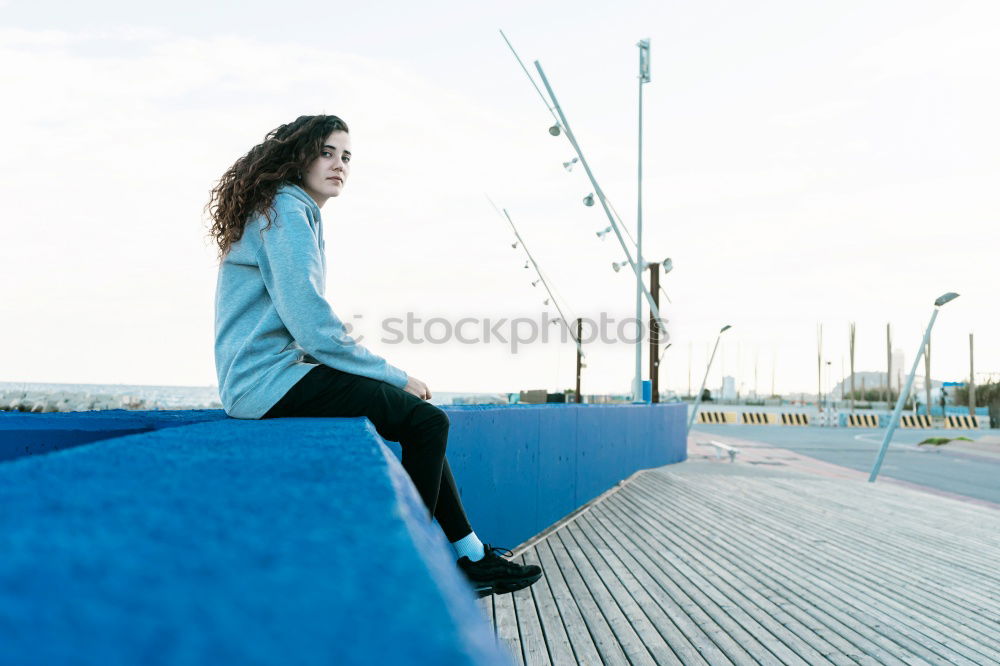 Similar – Young girl at the concrete block