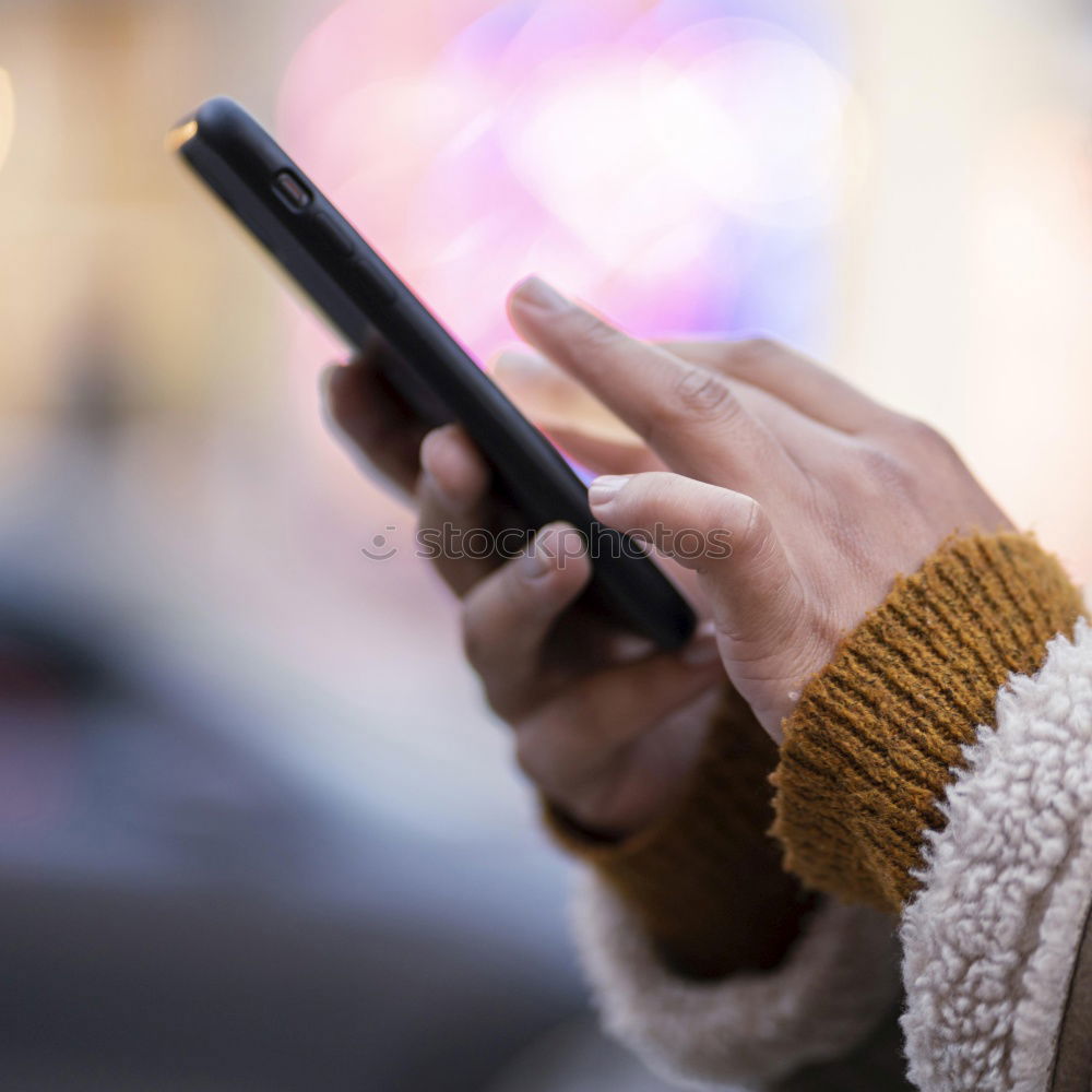 Similar – Image, Stock Photo Fashionable young woman reading a SMS