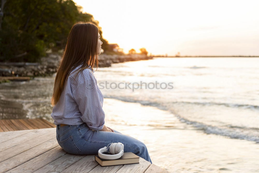 Similar – Image, Stock Photo Girl at English Bay Beach in Vancouver, BC, Canada