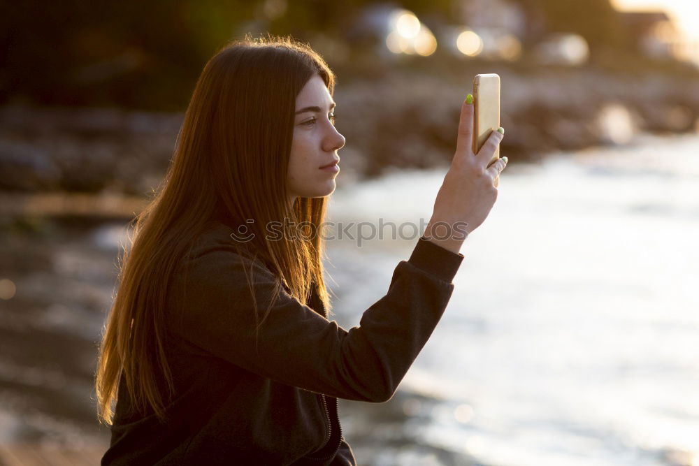 Similar – Image, Stock Photo Young woman making a follow me gesture and looking at camera.