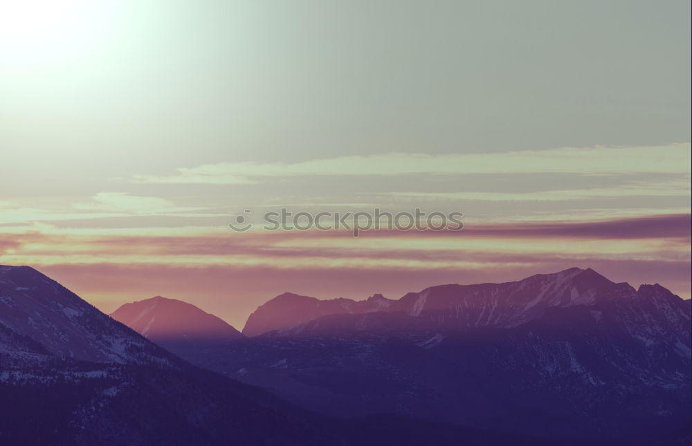 Similar – Image, Stock Photo Blue mountains peaks at sunset