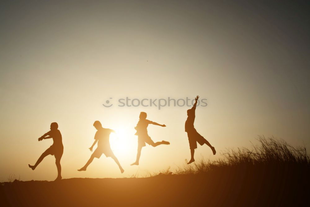 Similar – Silhouette of happy family