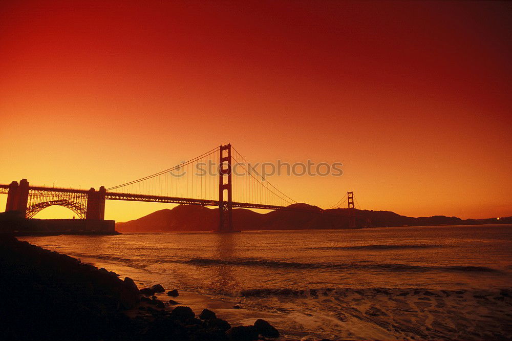 Image, Stock Photo Sun behind bridge | Lisbon