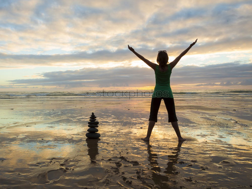 Similar – Image, Stock Photo Beach pleasures, young woman at the northern sea in front of the sun