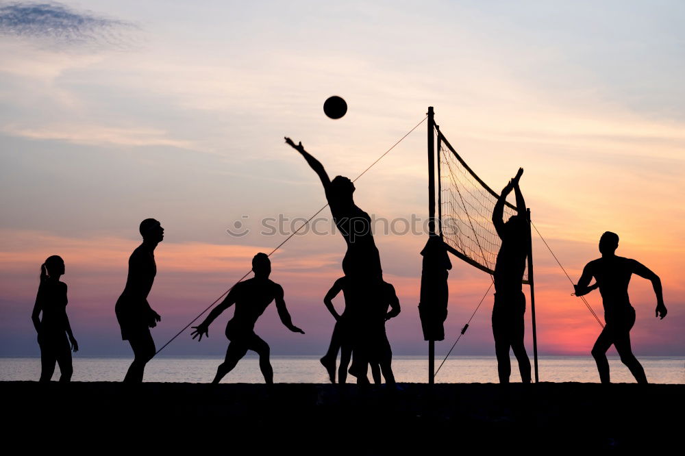 Similar – Foto Bild playing sunset couple friends