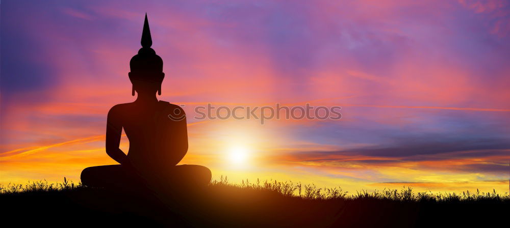 Similar – Buddha meditating on fence post