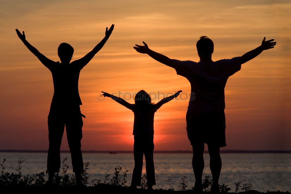 Similar – Silhouette of happy family