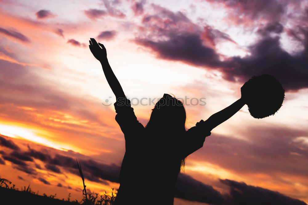 Similar – Foto Bild playing sunset couple friends