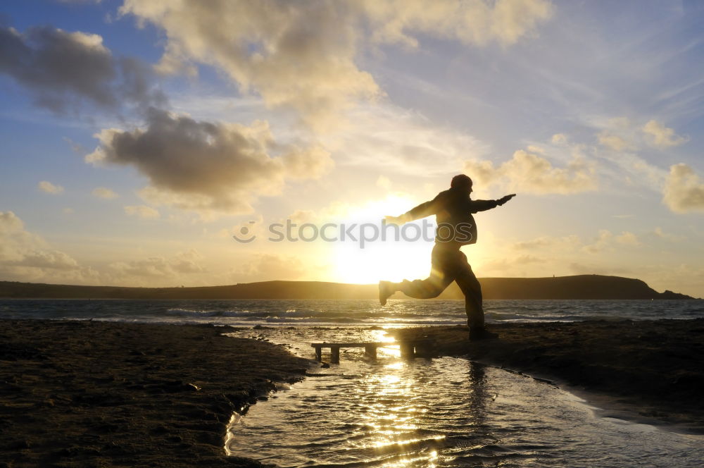 Similar – Silhouette of happy family