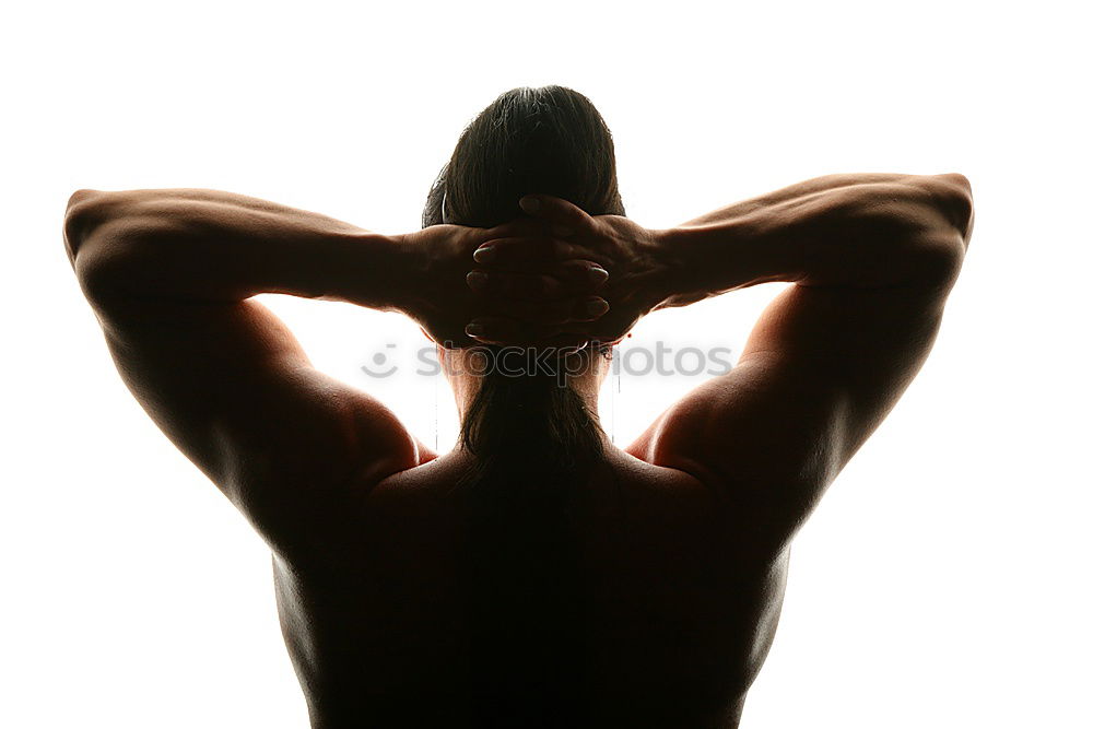 Similar – Topless curly woman in studio