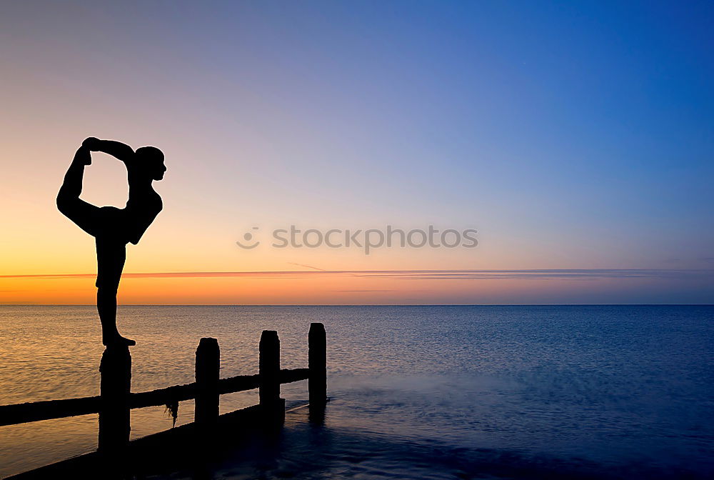 Similar – Yoga Borkum Strand Meer