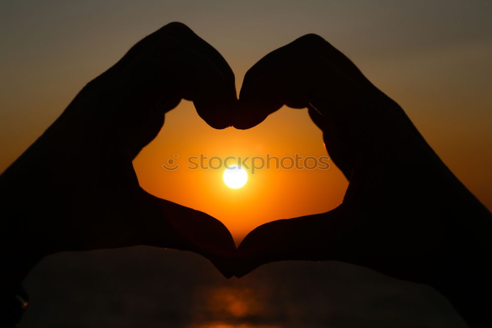 Image, Stock Photo Sunset heart Joy Beautiful