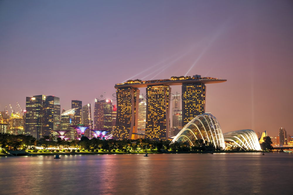 Similar – Image, Stock Photo singapore night skyline