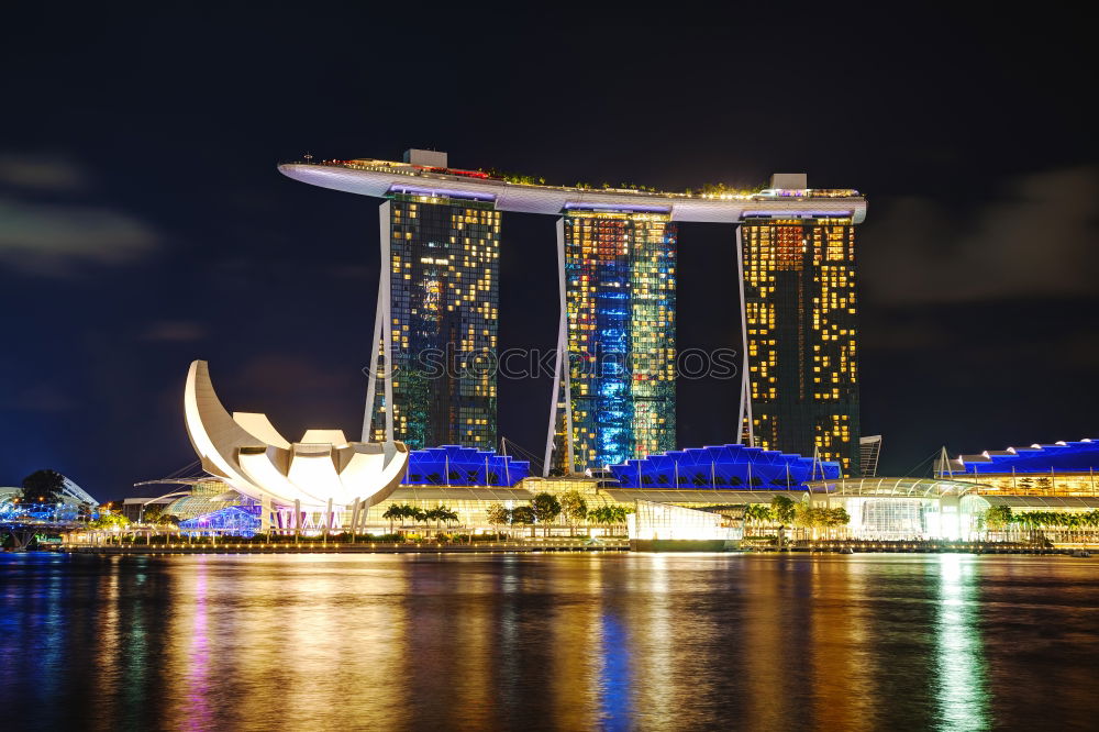 Similar – Image, Stock Photo singapore night skyline