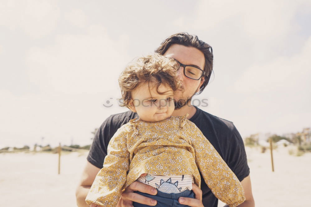 Similar – Image, Stock Photo Papa and Son Human being